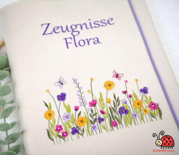 Zeugnismappe Blumen floral
